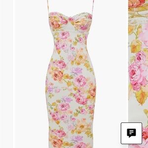 House of CB Pink and Yellow Floral Midi Dress